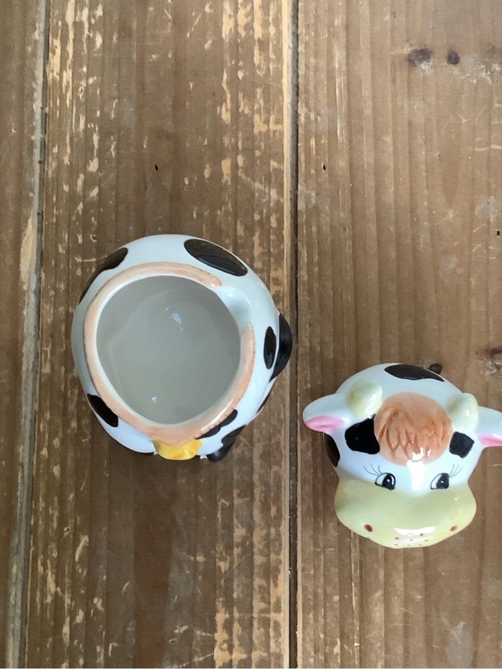 Ceramic Cow creamer and sugar set